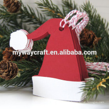 Fancy Design rote Santa Hut geformt Weihnachtsgeschenk Tags für Weihnachtsbaum Dekoration